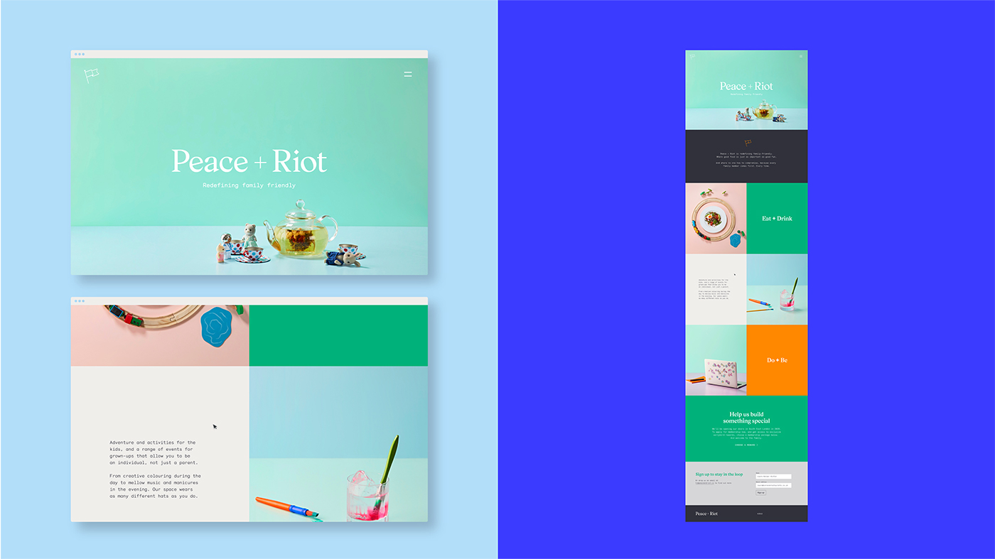 An example of the website designed for the client 